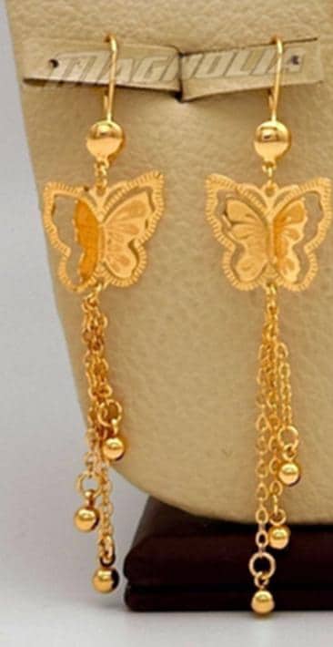 Gold-Plated Butterfly Jewelry Set: Necklace, Bracelet & Earrings