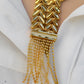 Gold-Plated Arabic Statement Necklace  | Vintage Medallion Jewelry | Bridal Eid Gift | Floral Tassel Chain
