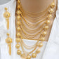 Gold-Plated Bridal Jewelry Set – Floral Necklace & Statement Earrings