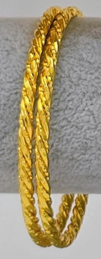 Gold Plated Bangle Bracelet Set Textured Stackable Jewelry