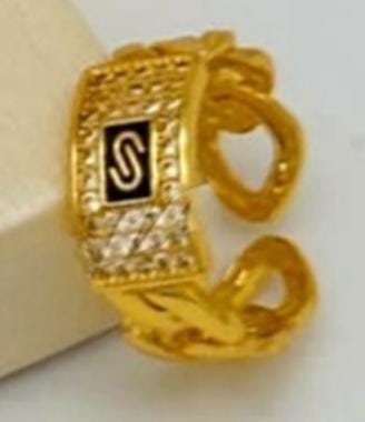 Gold-Plated Cuban Link Monaco Bracelet & Adjustable Ring Set – Sparkling Pave Stone Jewelry