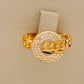 Gold-Plated Arabic Bridal Jewelry Set – Choker Necklace, Earrings, Bracelet & Ring