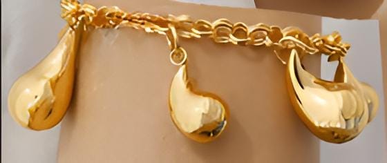 Golden Raindrop Elegance Set – Bold Plated Jewelry Design