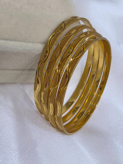 Luxury Gold Plated Bangle Set Stackable Bracelets