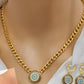 Gold-Plated Blue Eye Jewelry Set – Necklace, Bracelet & Earrings