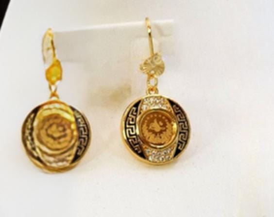 Luxury Gold Plated Greek Coin Jewelry Set