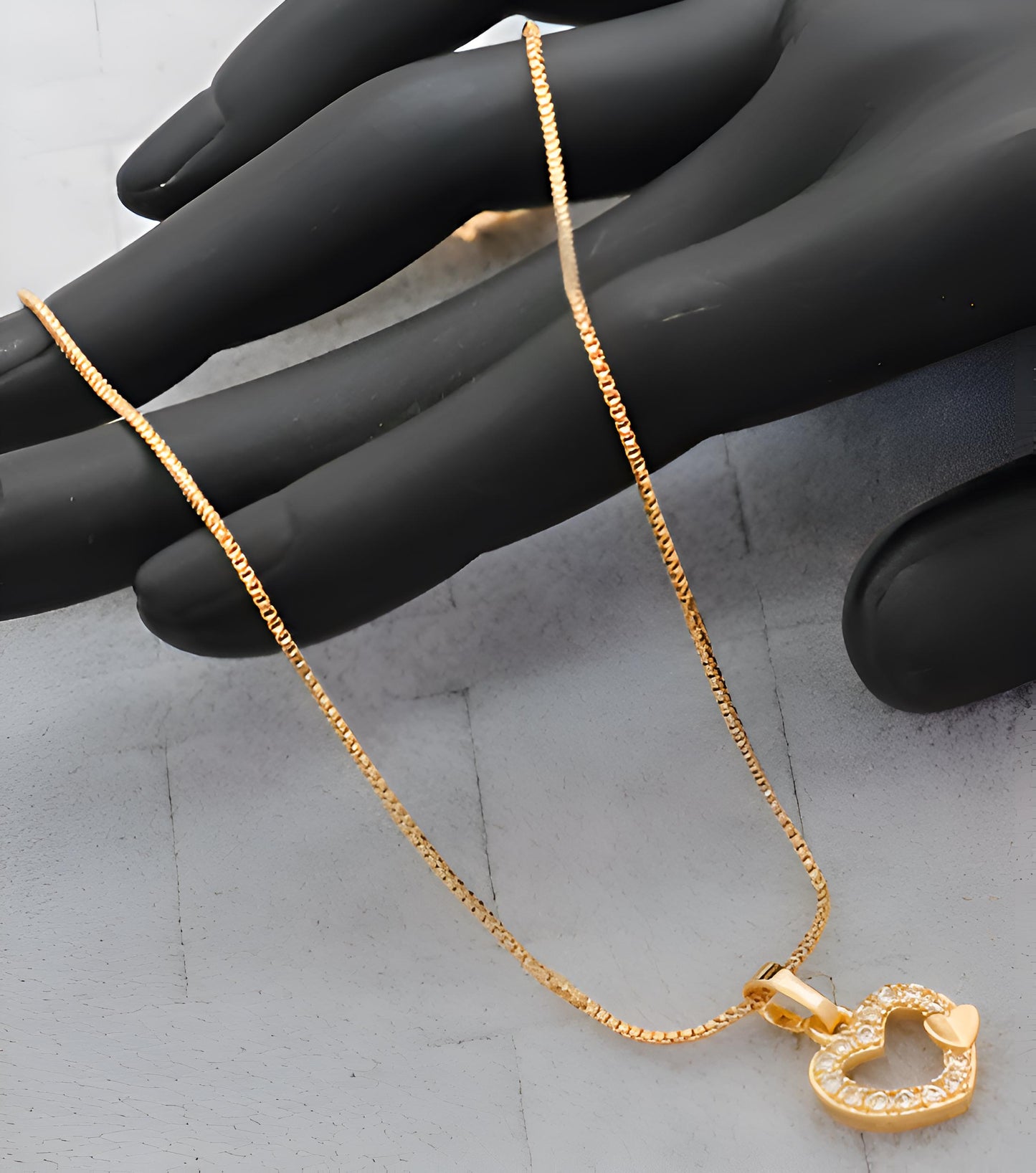 Gold-Plated Heart Jewelry Set – Necklace, Bracelet, Earrings & Ring