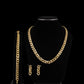 Luxury Gold Plated Floral Jewelry Set • Crystal Blossom Necklace & Earrings • 4Pcs