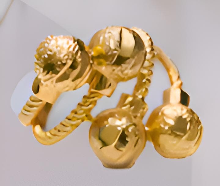 Gold-Plated Arabic Jewelry Set – Beaded Necklace, Adjustable Cuff Bracelet & Statement Ring