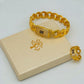 Gold-Plated Cuban Link Monaco Bracelet & Adjustable Ring Set – Sparkling Pave Stone Jewelry