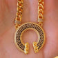 Gold-Plated Greek Key Jewelry Set – Necklace, Bracelet, Earrings & Ring – Elegant Statement Set for Women