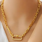 Elegant Gold-Plated Link Jewelry Set | Necklace, Bracelet & Earrings