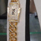 Luxury Gold Plated Monaco Cuban Chain Jewelry Set Statement Gift