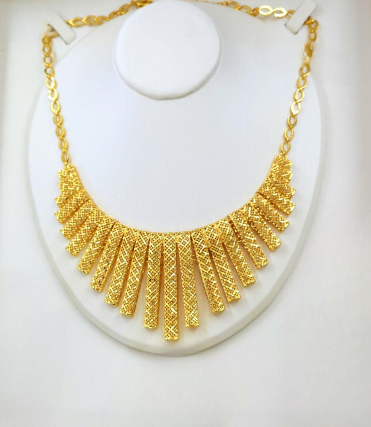 Gold Plated Sunburst Statement Jewelry Set Luxury