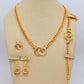 Gold-Plated Arabic Jewelry Set | Bridal Necklace, Earrings, Bracelet & Ring