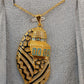 Luxury Gold Plated Palestine Map Necklace With Keffiyeh
