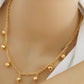 Elegant Gold Plated Beaded Jewelry Set | Bridal Necklace, Bracelet & Earrings | Dangling Charm Fashion Accessories