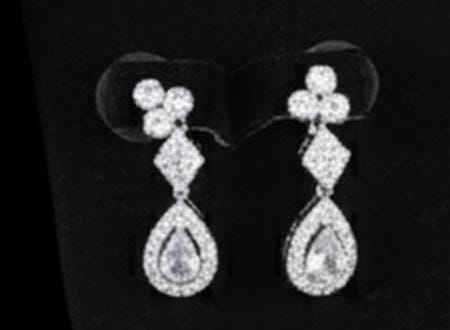 Luxury Silver Teardrop Jewelry Set Bridal Wedding Statement Gift