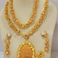 Gold-Plated Arabic Bridal Jewelry Set – 4-Piece Wedding Necklace, Earrings, Bracelet & Ring
