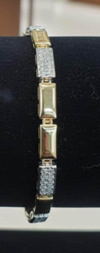 Elegant Two-Tone Chevron & Geometric Bracelet Set • Chic Sparkly Crystal Wristwear