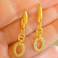 Gold-Plated Oval Link Jewelry Set – Stylish Necklace & Earrings with Cubic Zirconia Stones