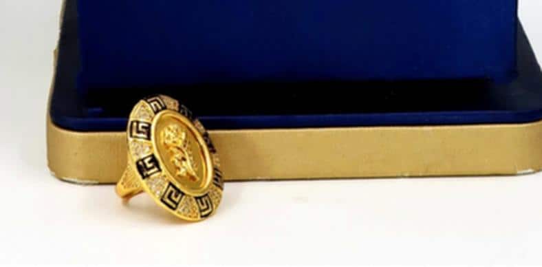Gold Plated Greek Medallion Jewelry Set Statement
