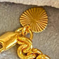 Gold Plated Heart Charm Bracelet: Chunky Chain Statement Jewelry