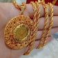 Luxury Gold Plated Rope Chain Pendant Necklace