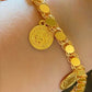 Gold-Plated Ottoman Coin Bracelet Set: Turkish Style Jewelry