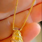 Gold-Plated Oval Link Jewelry Set – Stylish Necklace & Earrings with Cubic Zirconia Stones