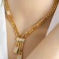 Gold-Plated Zircon Jewelry Set – Arabic Style Necklace, Bracelet, Earrings & Ring