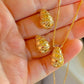 Gold-Plated Oval Link Jewelry Set – Stylish Necklace & Earrings with Cubic Zirconia Stones
