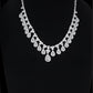 Luxury Silver Teardrop Jewelry Set Bridal Wedding Statement Gift