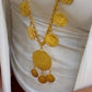 Gold Plated Ottoman Coin Necklace Statement Jewelry