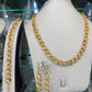 Gold Plated Chain Jewelry Set Chunky Link Necklace Bracelet Earrings