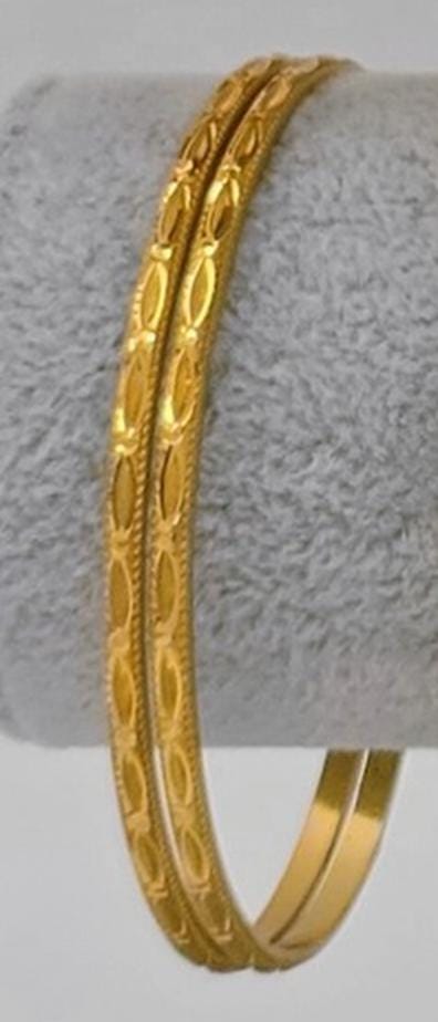 Gold Plated Bangle Bracelet Set Textured Stackable Jewelry