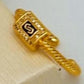 Gold-Plated Twisted Cable Cuff Bracelet & Adjustable Ring Set – Pave Stone Jewelry