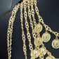 Gold Plated Coin Body Chain Festival Belly Dance Necklace