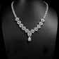 Luxury Silver Floral Jewelry Set Bridal Wedding Elegant Gift
