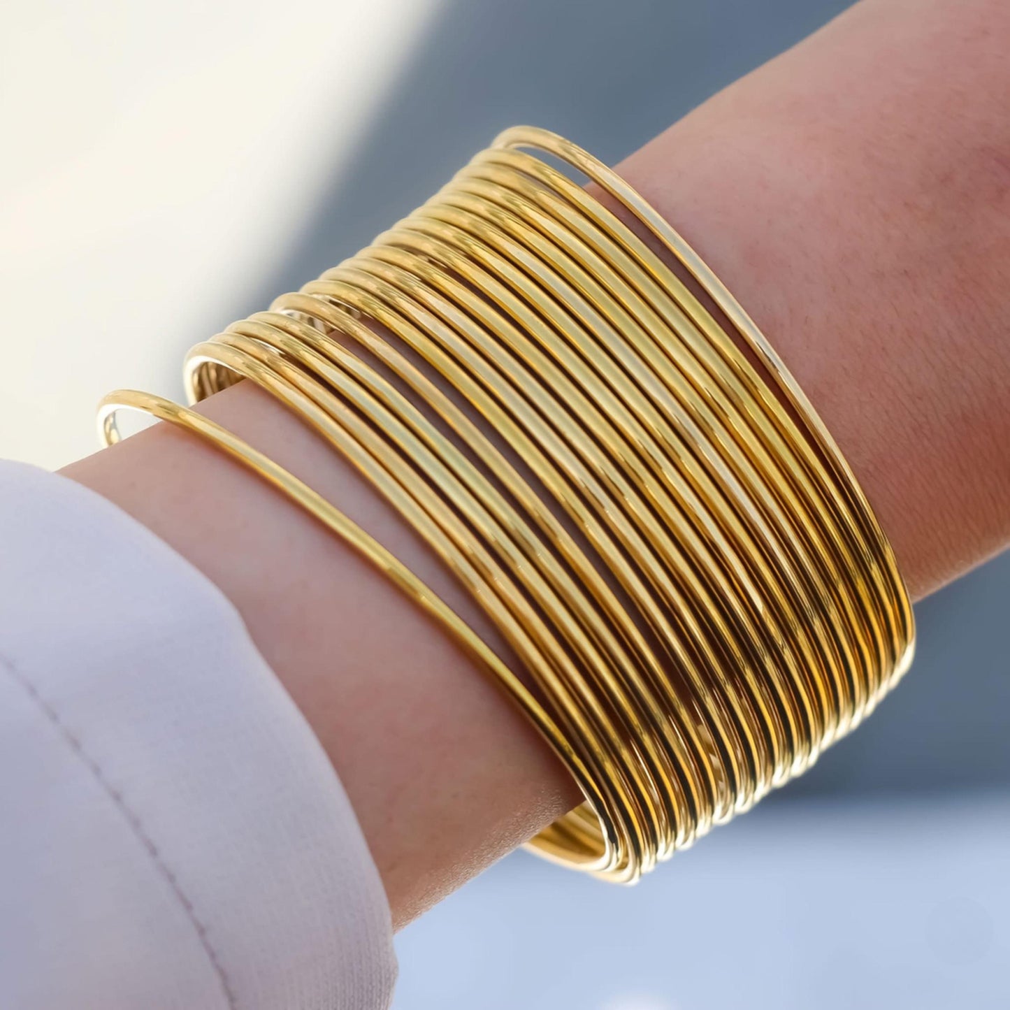 Luxury Gold Plated Stackable Bangles Set