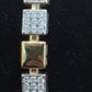 Elegant Two-Tone Chevron & Geometric Bracelet Set • Chic Sparkly Crystal Wristwear