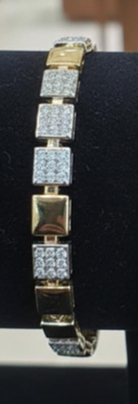 Elegant Two-Tone Chevron & Geometric Bracelet Set • Chic Sparkly Crystal Wristwear