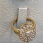Gold Plated Sunburst Jewelry Set Luxury Necklace Earrings Ring Elegant