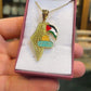 Luxury Gold Plated Palestine Map Necklace With Keffiyeh