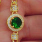 Gold-Plated Arabic Bridal Jewelry Set – 4-Piece Necklace, Earrings, Bracelet & Ring
