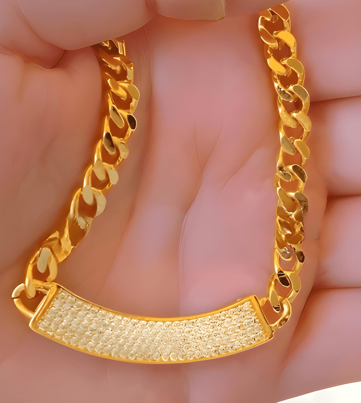 Gold-Plated Cuban Link Jewelry Set: Pave Crystal Necklace, Bracelet, Earrings & Ring