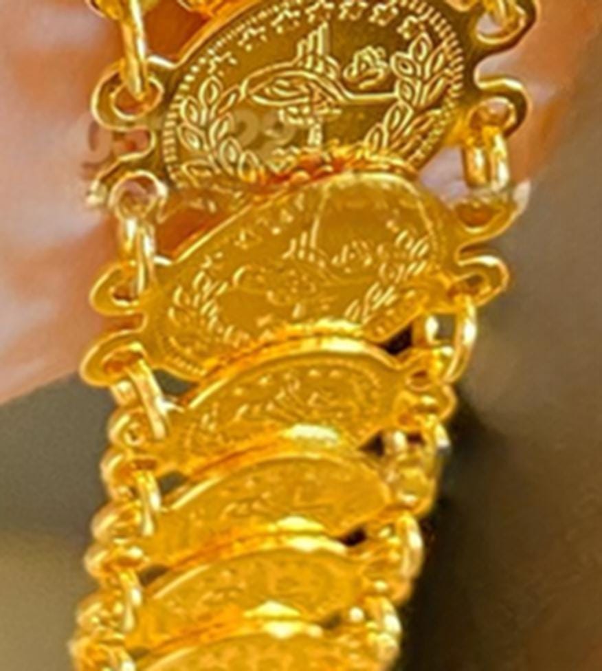 Gold-Plated Ottoman Coin Jewelry Bracelet