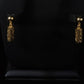 Exquisite Gold Plated Ottoman Style Filigree Necklace Set • Ethnic Cylinder Drop Earrings