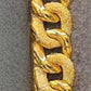 Luxury Gold Plated Chunky Chain Bracelet Textured Link Jewelry