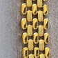 Luxury Gold Plated Chunky Chain Bracelet Textured Link Jewelry